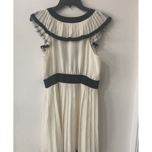 New Rory Beca Ivory Surplice Pleat Dress Casual New size M Party sleeveless - Picture 7 of 8